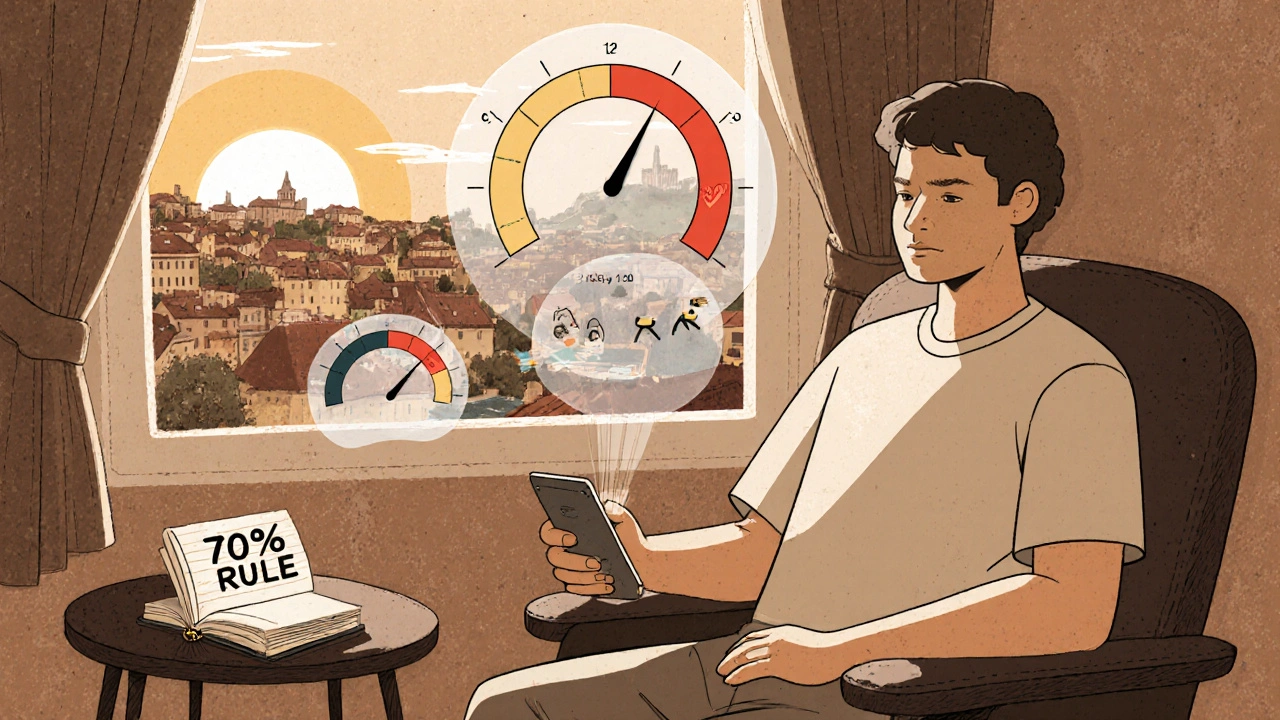 Patient utilise un appareil vocal intelligent, avec des données de santé flottantes, dans un fauteuil ergonomique.