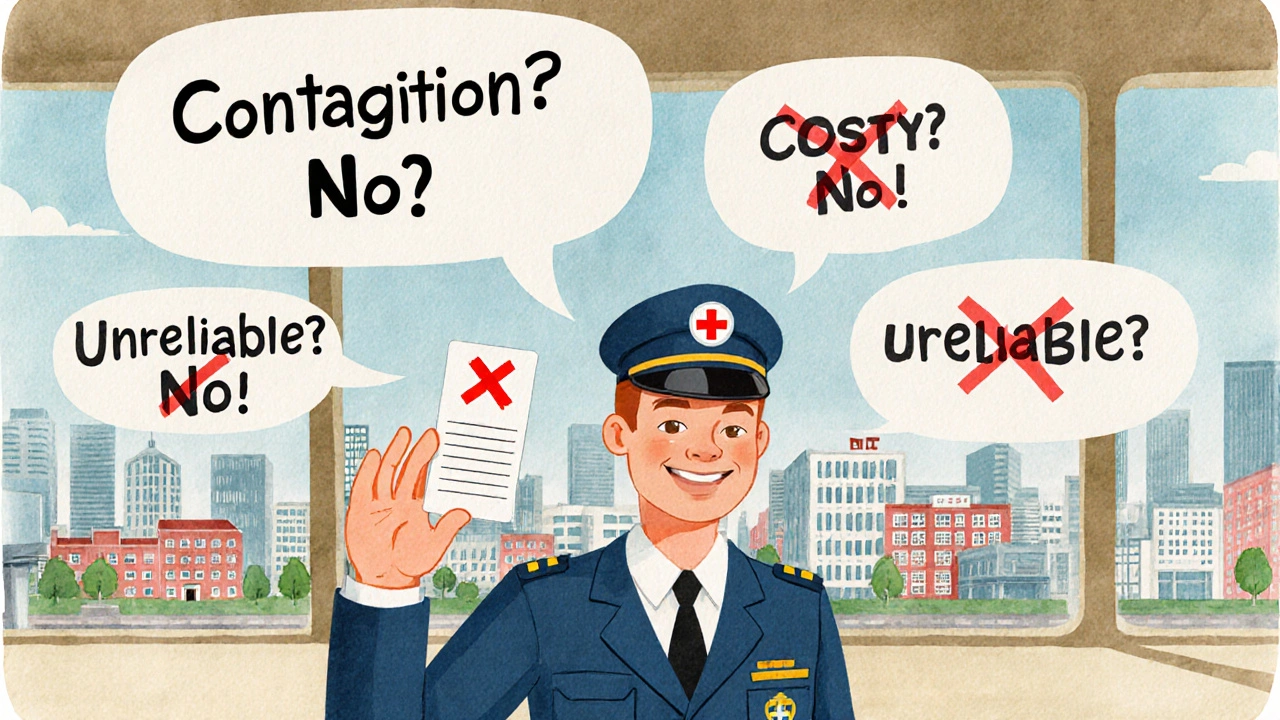 Un chauffeur de bus sourit, les mythes sur le VIH sont démentis.