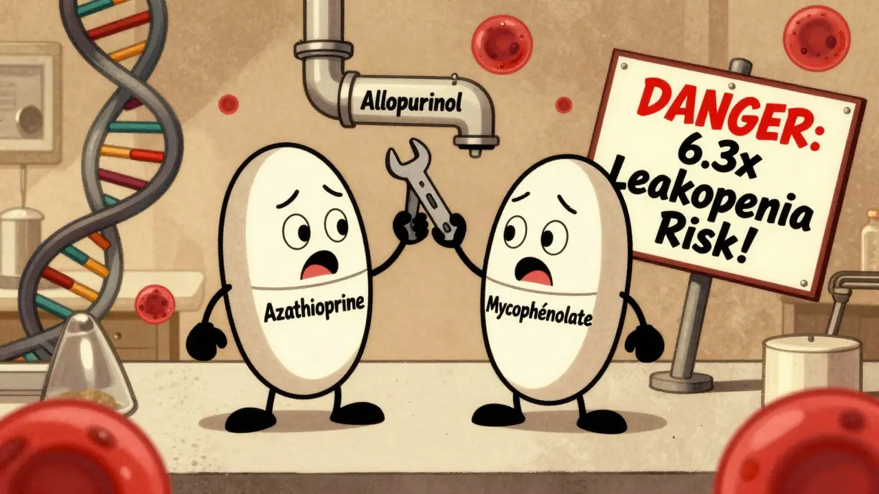 Interactions médicamenteuses des immunosuppresseurs : azathioprine et mycophénolate