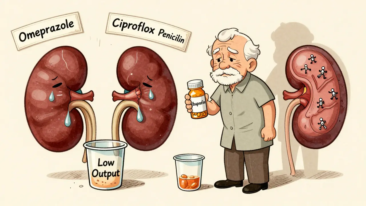 Néphrite interstitielle aiguë causée par les médicaments : signes d'inflammation rénale