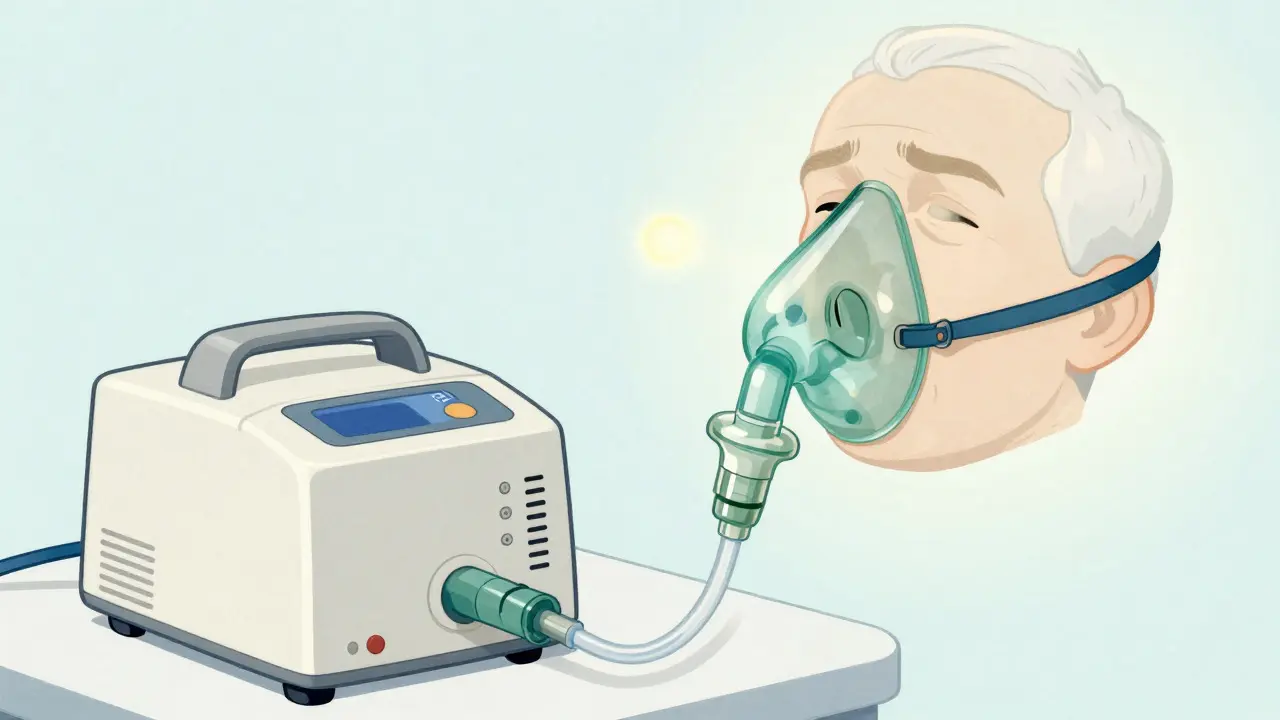 Masque à oxygène et concentrateur pour le traitement des céphalées